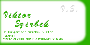 viktor szirbek business card